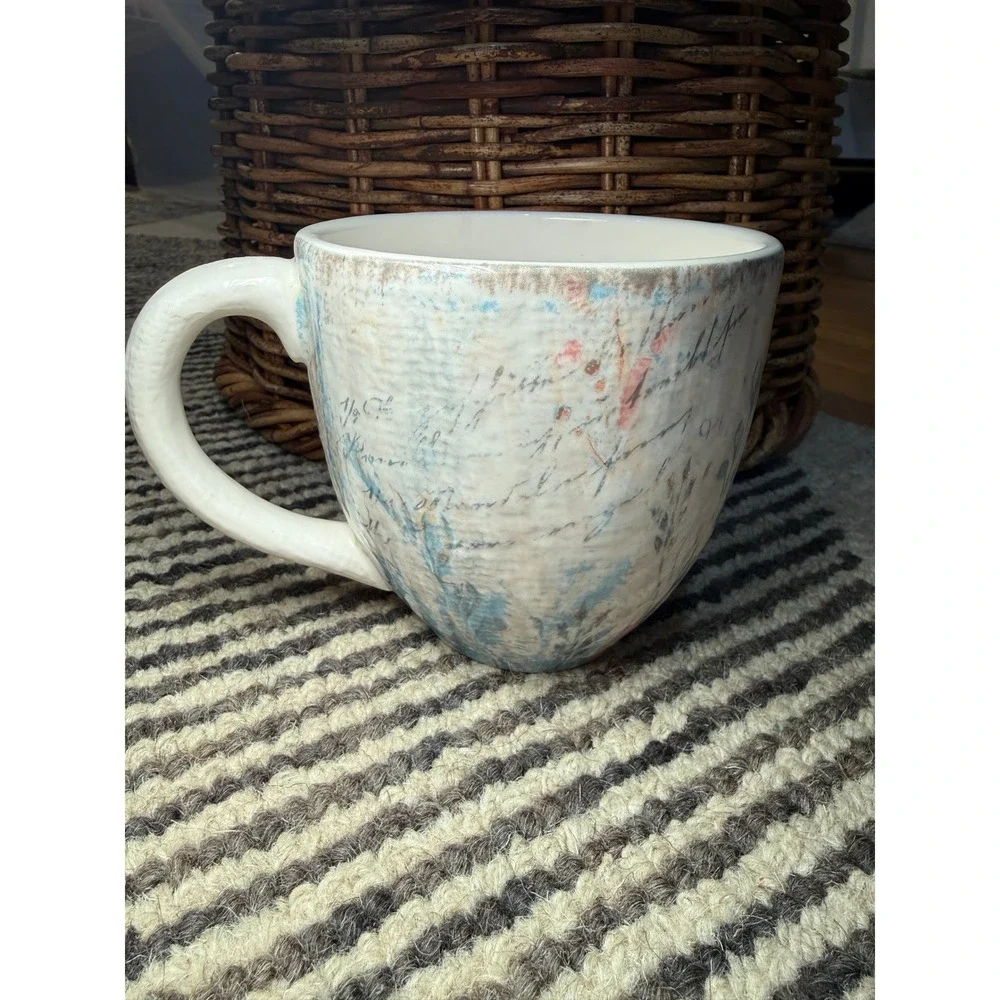 Pier 1 Imports Owl Coffee Mug Ironstone Rustic Farmhouse Bird‎ Cup